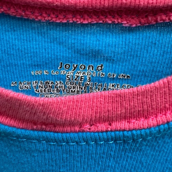 Joyond 3T Girls Blue and Pink Tropical Pineapple Short Sleeve Pajama Top - Picture 4 of 5